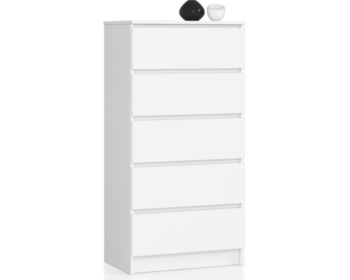 Komoda Kuba 60 cm - 5 šuplíků bílá