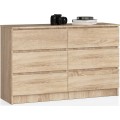 Komoda Kuba 120 cm 6 šuplíků dub sonoma