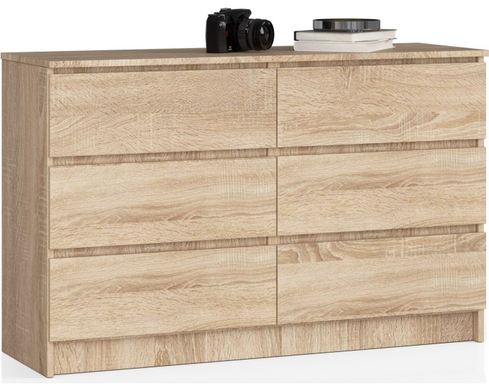 Komoda Kuba 120 cm 6 šuplíků dub sonoma