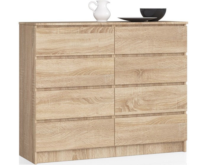 Komoda Kuba 120 cm 8 šuplíků dub sonoma