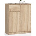 Komoda Kiara 80 cm 2 skříňky a 1 šuplík dub sonoma