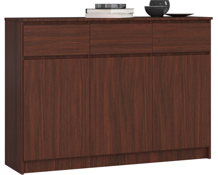 Komoda Karolína 140 cm 3 skříňky a 3 šuplíky wenge