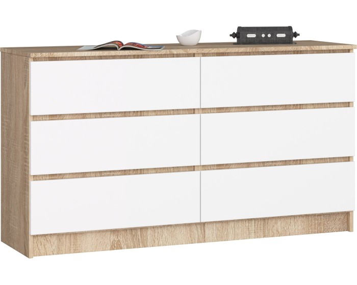 Komoda Rollo K 140 cm dub sonoma/bílá