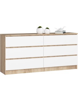 Komoda Rollo V 160 cm dub sonoma/bílá