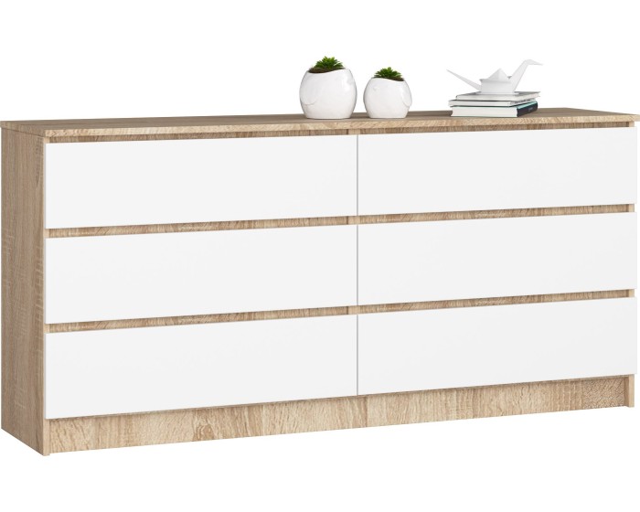 Komoda Rollo V 160 cm dub sonoma/bílá