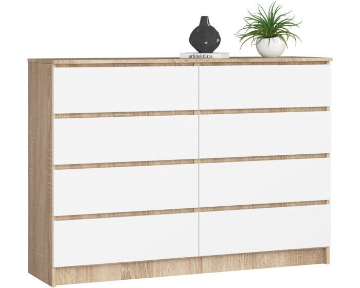Komoda Rollo X 140 cm dub sonoma/bílá
