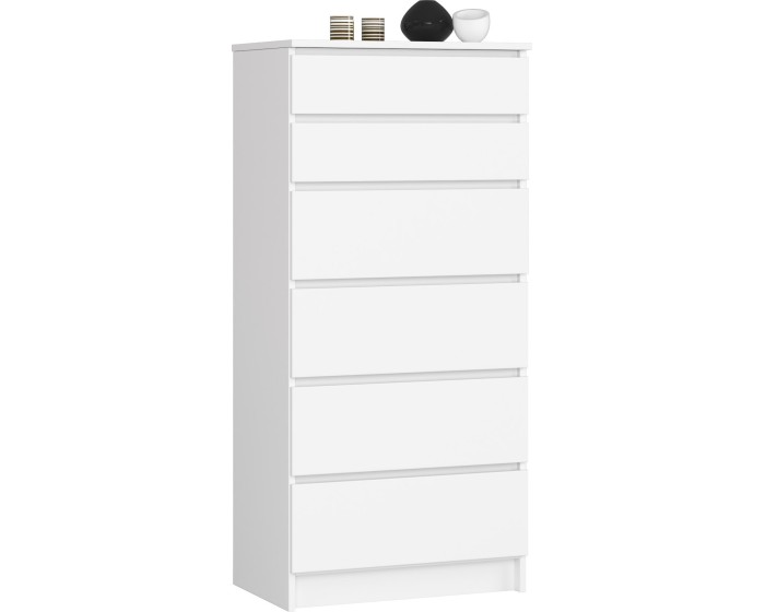 Komoda Kuba 60 cm - 6 šuplíků bílá