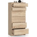 Komoda Kuba 60 cm - 6 šuplíků dub sonoma