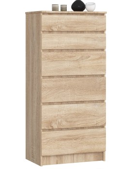 Komoda Kuba 60 cm - 6 šuplíků dub sonoma