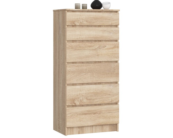Komoda Kuba 60 cm - 6 šuplíků dub sonoma