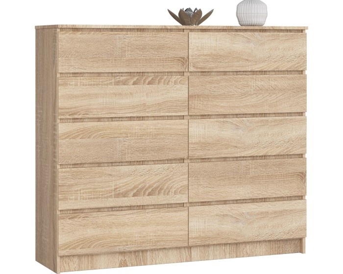 Komoda Kuba 140 cm 10 šuplíků dub sonoma