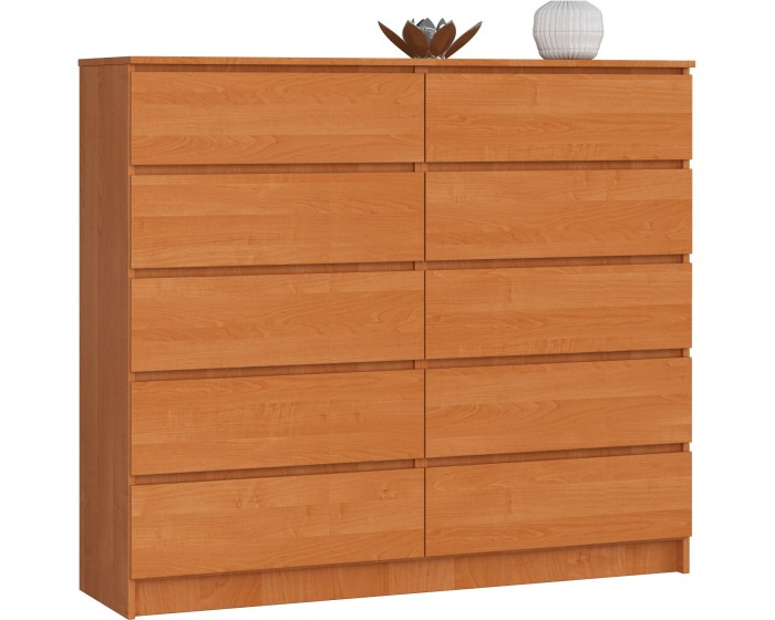 Komoda Kuba 140 cm 10 šuplíků olše
