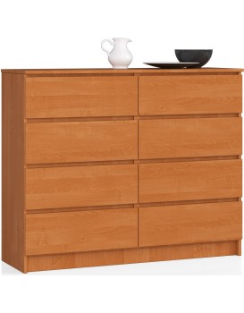 Komoda Kuba 120 cm 8 šuplíků olše