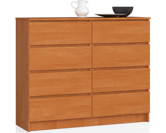 Komoda Kuba 120 cm 8 šuplíků olše