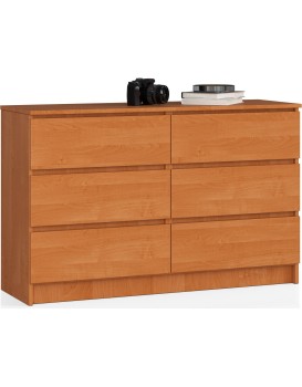 Komoda Kuba 120 cm 6 šuplíků olše