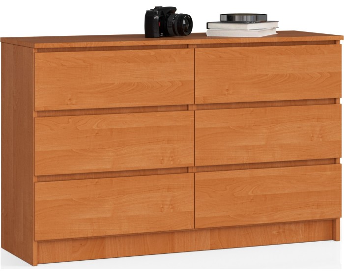 Komoda Kuba 120 cm 6 šuplíků olše