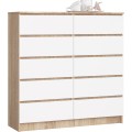 Komoda Kuba 120 cm dub sonoma/bílá
