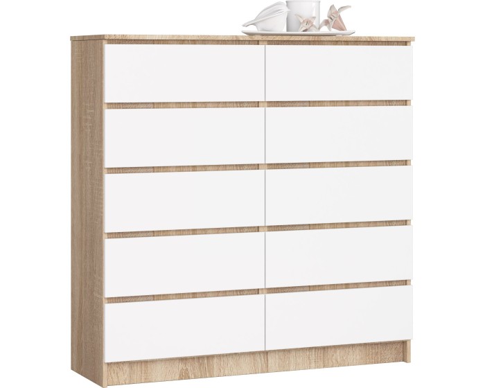 Komoda Kuba 120 cm dub sonoma/bílá