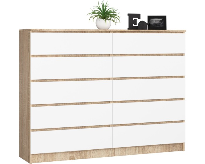 Komoda Rollo K 160 cm dub sonoma/bílá