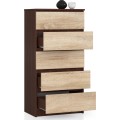 Komoda Kuba 60 cm - 5 šuplíků wenge/sonoma