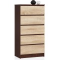 Komoda Kuba 60 cm - 5 šuplíků wenge/sonoma