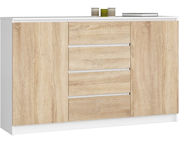 Komoda Tove K 160 cm bílá/dub sonoma