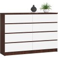 Komoda Rollo X 140 cm wenge/bílá