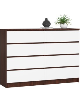 Komoda Rollo X 140 cm wenge/bílá