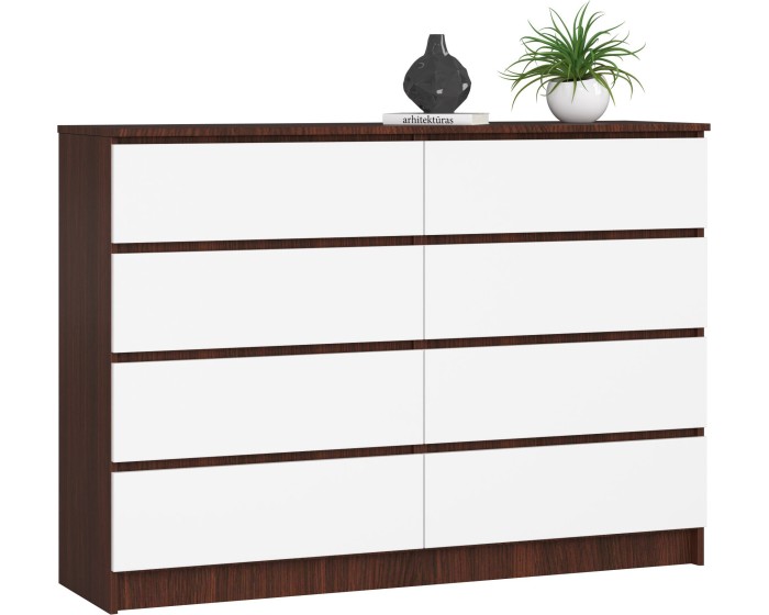 Komoda Rollo X 140 cm wenge/bílá