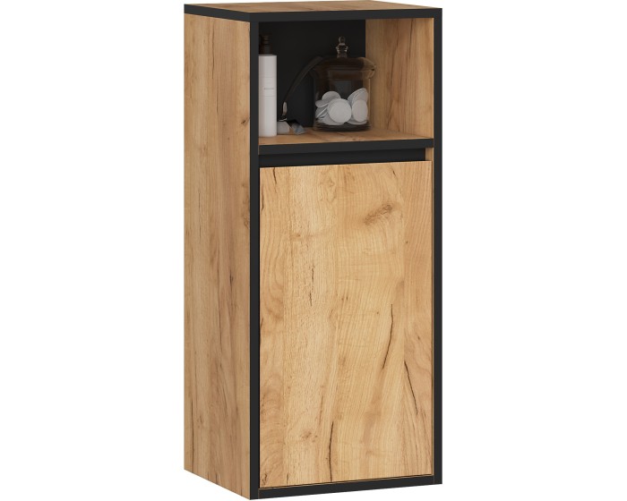 Závěsná koupelnová skříňka VAMI 35 cm dub craft/černá