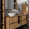 Závěsná koupelnová skříňka VAMI 35 cm dub craft/černá
