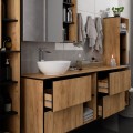 Závěsná koupelnová skříňka VAMI 35 cm dub craft/černá