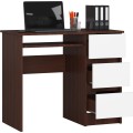Psací stůl A-6 90 cm wenge/bílý pravý