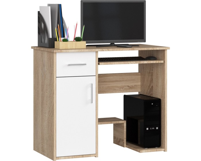 Volně stojící psací stůl Jay 90 cm dub sonoma/bílý