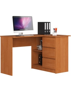 Rohový psací stůl B16 124 cm olše pravý
