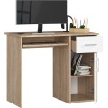 Volně stojící psací stůl Pin 90 cm dub sonoma/bílý