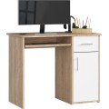 Volně stojící psací stůl Pin 90 cm dub sonoma/bílý
