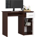 Volně stojící psací stůl Pin 90 cm wenge/bílý