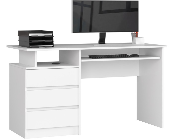 Volně stojící psací stůl CLP 135 cm bílý