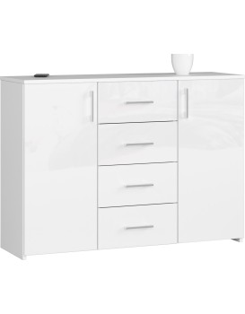 Komoda Torvi K 110 cm bílá lesklá