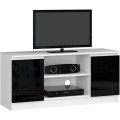 TV stolek Tonon 120 cm bílý/černý lesk
