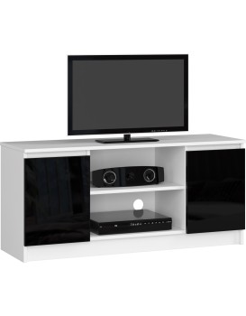 TV stolek Tonon 120 cm bílý/černý lesk