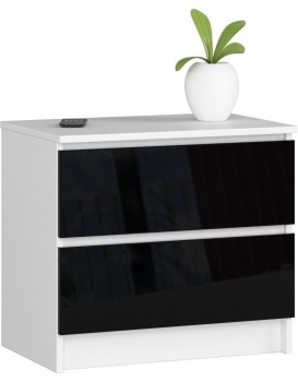 Komoda Liv 60 cm černá lesklá