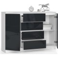 Komoda Rollo Z 140 cm grafit lesk/bílá