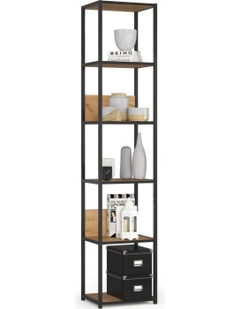 Industriální regál Lamon 40 cm černý/dub craft