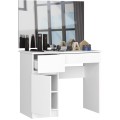 Kosmetický stolek se zrcadlem P-2 90x50 cm bílý levý