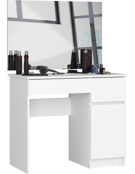 Kosmetický stolek se zrcadlem P-2 90x50 cm bílý pravý