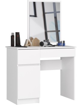 Kosmetický stolek se zrcadlem P-2 II 90x50 cm bílý levý