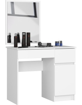 Kosmetický stolek se zrcadlem P-2 II 90x50 cm bílý pravý