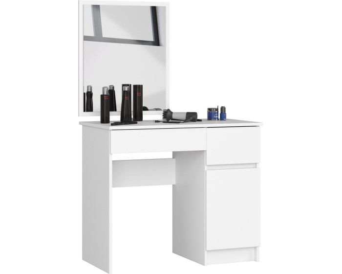 Kosmetický stolek se zrcadlem P-2 II 90x50 cm bílý pravý